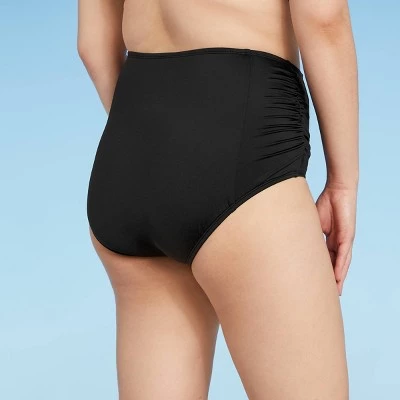 Cheap 🎉 Women's Paneled Shirred High Waist Medium Coverage Bikini Bottom - Kona Sol™ Black ✔️ 6 Cheap 🎉 Women's Paneled Shirred High Waist Medium Coverage Bikini Bottom - Kona Sol™ Black ✔️ - Image 4