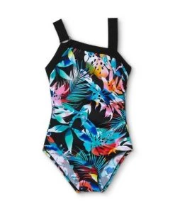 Best Sale ✔️ Women's Asymmetrical Shoulder One Piece Swimsuit - Aqua Green® Black Multi 😍 -Swimsuits Official Site unnamed file 7394