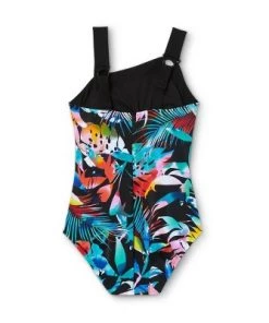 Best Sale ✔️ Women's Asymmetrical Shoulder One Piece Swimsuit - Aqua Green® Black Multi 😍 -Swimsuits Official Site unnamed file 7395
