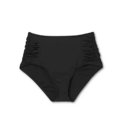 Cheap 🎉 Women's Paneled Shirred High Waist Medium Coverage Bikini Bottom - Kona Sol™ Black ✔️ 7 Cheap 🎉 Women's Paneled Shirred High Waist Medium Coverage Bikini Bottom - Kona Sol™ Black ✔️ - Image 5