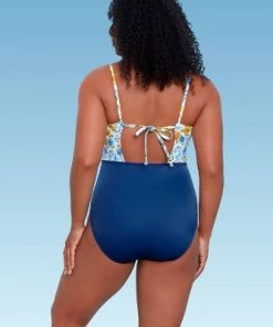 Wholesale 🔥 Women's Slimming Control V-Neck Cinched Cut Out One Piece Swimsuit - Beach Betty by Miracle Brands Brown ✔️ -Swimsuits Official Site unnamed file 7410
