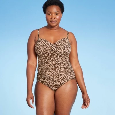 Flash Sale 🎉 Women's Faux Wrap Over the Shoulder One Piece Swimsuit- Aqua Green® Animal Print 😀 4 Flash Sale 🎉 Women's Faux Wrap Over the Shoulder One Piece Swimsuit- Aqua Green® Animal Print 😀 - Image 2