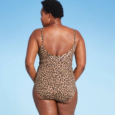 Flash Sale 🎉 Women's Faux Wrap Over the Shoulder One Piece Swimsuit- Aqua Green® Animal Print 😀 5 Flash Sale 🎉 Women's Faux Wrap Over the Shoulder One Piece Swimsuit- Aqua Green® Animal Print 😀 - Image 3