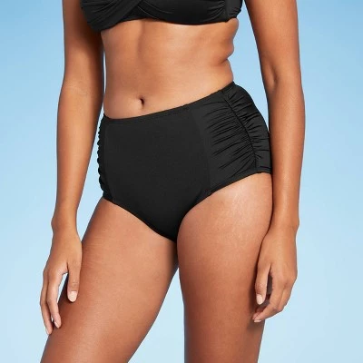 Cheap 🎉 Women's Paneled Shirred High Waist Medium Coverage Bikini Bottom - Kona Sol™ Black ✔️ 10 Cheap 🎉 Women's Paneled Shirred High Waist Medium Coverage Bikini Bottom - Kona Sol™ Black ✔️ - Image 8