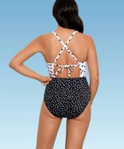 Best deal 🤩 Women's Slimming Control Strappy Cut Out Crossback One Piece Swimsuit - Beach Betty by Miracle Brands Red ⭐