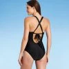 Coupon 🔥 Women's Plunge Front Scallop High Coverage One Piece Swimsuit - Kona Sol™ Black 🎁 -Swimsuits Official Site unnamed file 7507