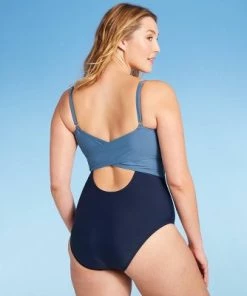 Discount 🔔 Women's Colorblock Medium Coverage One Piece Swimsuit - Kona Sol™ Navy ✔️ -Swimsuits Official Site unnamed file 7524