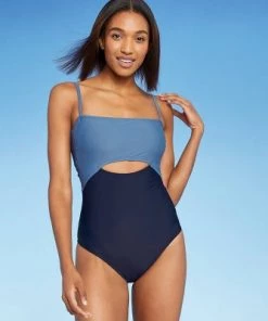 Discount 🔔 Women's Colorblock Medium Coverage One Piece Swimsuit - Kona Sol™ Navy ✔️ -Swimsuits Official Site unnamed file 7529