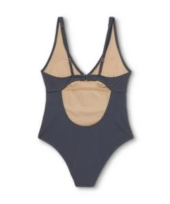 Flash Sale 👏 Women's Plunge Tie-Front Wrap One Piece Swimsuit- Shade & Shore™ Slate Blue ⭐ -Swimsuits Official Site unnamed file 7563