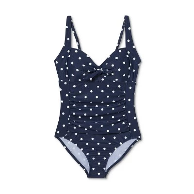 Promo ✨ Women's Classic Tie-Front High Coverage One Piece Swimsuit - Kona Sol™ Navy ✔️ 6 Promo ✨ Women's Classic Tie-Front High Coverage One Piece Swimsuit - Kona Sol™ Navy ✔️ - Image 4