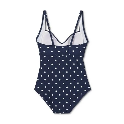 Promo ✨ Women's Classic Tie-Front High Coverage One Piece Swimsuit - Kona Sol™ Navy ✔️ 7 Promo ✨ Women's Classic Tie-Front High Coverage One Piece Swimsuit - Kona Sol™ Navy ✔️ - Image 5
