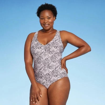 Deals š Women's V-Neck Strappy Back Detail One Piece Swimsuit - All in Motion⢠Snake Print ā 4 Deals š Women's V-Neck Strappy Back Detail One Piece Swimsuit - All in Motion⢠Snake Print ā - Image 2