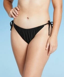 Brand new 🔥 Juniors' Shirred Side-Tie High Leg Scoop Bikini Bottom - Xhilaration™ Gold 🎉 -Swimsuits Official Site unnamed file 761