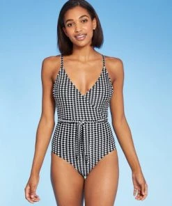 Cheapest 🎁 Women's Belted Wrap Medium Coverage One Piece Swimsuit - Kona Sol™ Black 🛒 -Swimsuits Official Site unnamed file 7631
