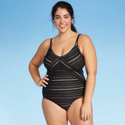 Hot Sale 👏 Women's Crochet High Coverage One Piece Swimsuit - Kona Sol™ Navy ❤️ 4 Hot Sale 👏 Women's Crochet High Coverage One Piece Swimsuit - Kona Sol™ Navy ❤️ - Image 2