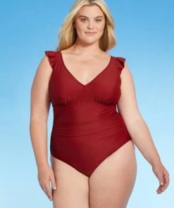 New ๐ Women's Plus Size Cap Sleeve Plunge One Piece Swimsuit - Kona Solโข Burgundy ๐ 20 New ๐ Women's Plus Size Cap Sleeve Plunge One Piece Swimsuit - Kona Solโข Burgundy ๐ -Swimsuits Official Site unnamed file 7657