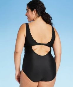 Top 10 ⌛ Women's Long Torso Scallop High Coverage One Piece Swimsuit - Kona Sol™ Black 🛒 -Swimsuits Official Site unnamed file 7663