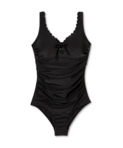 Top 10 ⌛ Women's Long Torso Scallop High Coverage One Piece Swimsuit - Kona Sol™ Black 🛒 -Swimsuits Official Site unnamed file 7664