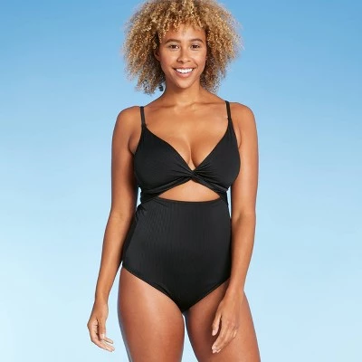 Hot Sale 👏 Women's Plunge Cut Out One Piece Swimsuit - Shade & Shore™ Dark Green 🌟 4 Hot Sale 👏 Women's Plunge Cut Out One Piece Swimsuit - Shade & Shore™ Dark Green 🌟 - Image 2