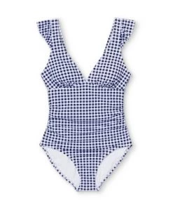 Cheap ✨ Women's Ruffle Gingham High Coverage One Piece Swimsuit - Kona Sol™ Blue ⭐ -Swimsuits Official Site unnamed file 7690