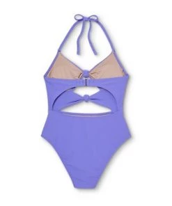 Outlet 🎁 Women's Double Knot Cut Out Ribbed One Piece Swimsuit - Shade & Shore™ Purple ✔️ -Swimsuits Official Site unnamed file 7723