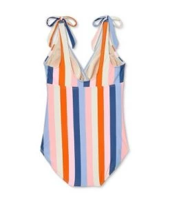 Cheap 🔥 V-Neck with Tie-Strap One Piece Maternity Swimsuit - Isabel Maternity by Ingrid & Isabel™ Striped 🤩