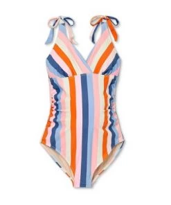 Cheap 🔥 V-Neck with Tie-Strap One Piece Maternity Swimsuit - Isabel Maternity by Ingrid & Isabel™ Striped 🤩 -Swimsuits Official Site unnamed file 7779