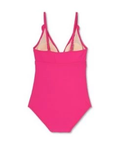 Hot Sale 🛒 V-Neck Micro Ruffle One Piece Maternity Swimsuit - Isabel Maternity by Ingrid & Isabel™ Pink 🌟