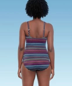 Best Pirce 🧨 Women's Slimming Control Seamed Square Neck One Piece Swimsuit - Dreamsuit by Miracle Brands Black 🎉