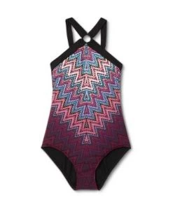 Best reviews of ⌛ Women's High Neck Ring One Piece Swimsuit - Aqua Green® Black Multi 💯 -Swimsuits Official Site unnamed file 7828