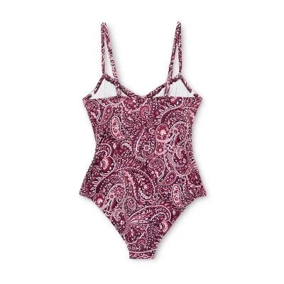 Wholesale ๐ Women's Tunneled Tie-Front Underwire Medium Coverage One Piece Swimsuit - Kona Solโข Burgundy ๐ 7 Wholesale ๐ Women's Tunneled Tie-Front Underwire Medium Coverage One Piece Swimsuit - Kona Solโข Burgundy ๐ - Image 5