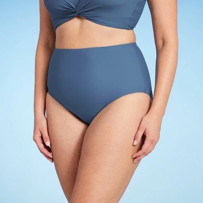 Wholesale ๐ Women's High Waist Medium Coverage Bikini Bottom - Kona Solโข Mudstone Blue ๐ 5 Wholesale ๐ Women's High Waist Medium Coverage Bikini Bottom - Kona Solโข Mudstone Blue ๐ - Image 3
