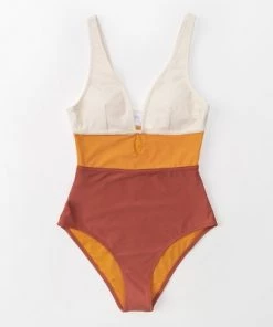 Discount 🌟 Women's One Piece Swimsuit Color Block Keyhole Cutout Bathing Suit-Cupshe 👏 -Swimsuits Official Site unnamed file 8049