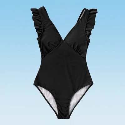 Cheapest 💯 Women's Black V Neck One Piece Swimsuit Ruffled Shoulder Bathing Suits - Cupshe ⭐ 7 Cheapest 💯 Women's Black V Neck One Piece Swimsuit Ruffled Shoulder Bathing Suits - Cupshe ⭐ - Image 5