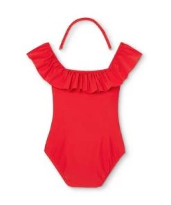 Outlet 🎁 Women's Off the Shoulder High Coverage One Piece Swimsuit - Kona Sol™ Red 🎉 -Swimsuits Official Site unnamed file 8142