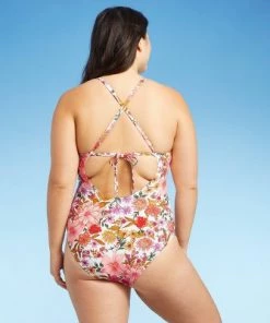 Deals ⌛ Women's Lace Trimmed One Piece Swimsuit - Sea Angel White 🎉 -Swimsuits Official Site unnamed file 8154