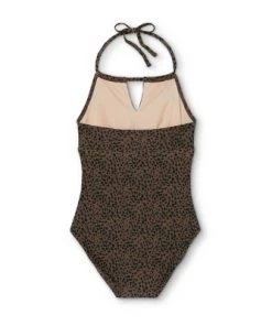 Promo 🌟 Women's Post Mastectomy High Neck High Coverage One Piece Swimsuit - Kona Sol™ Animal Print ✨
