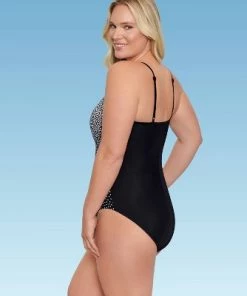 Outlet ✨ Women's Slimming Control High Neck Keyhole One Piece Swimsuit - Dreamsuit by Miracle Brands Black ❤️ -Swimsuits Official Site unnamed file 8220