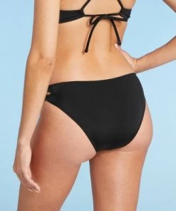 Deals 👏 Women's Lace-Up Cheeky Bikini Bottom - Shade & Shore™ Black ✨