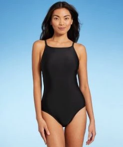 Cheap 🔥 Women's Long Torso High Neck High Coverage One Piece Swimsuit - Kona Sol™ Black 👏 -Swimsuits Official Site unnamed file 8272