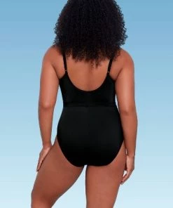 Cheap ⌛ Women's Slimming Control Mesh Inset One Piece Swimsuit - Beach Betty by Miracle Brands Black 🛒 -Swimsuits Official Site unnamed file 8287