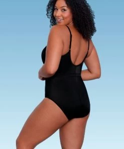 Cheap ⌛ Women's Slimming Control Mesh Inset One Piece Swimsuit - Beach Betty by Miracle Brands Black 🛒 -Swimsuits Official Site unnamed file 8288