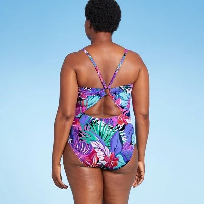 Wholesale 👏 Women's Ring Back One Piece Swimsuit - Aqua Green® Multi Pink 💯 5 Wholesale 👏 Women's Ring Back One Piece Swimsuit - Aqua Green® Multi Pink 💯 - Image 3