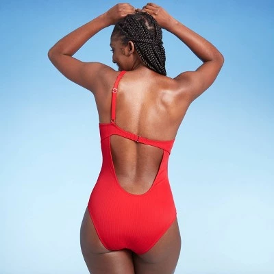 Outlet 🤩 Women's Ribbed Asymmetrical One Shoulder One Piece Swimsuit - Shade & Shore™ Black 🎁 7 Outlet 🤩 Women's Ribbed Asymmetrical One Shoulder One Piece Swimsuit - Shade & Shore™ Black 🎁 - Image 5