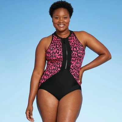 Promo 🌟 Women's Zip-Up Racerback One Piece Swimsuit - Aqua Green® Pink 💯 4 Promo 🌟 Women's Zip-Up Racerback One Piece Swimsuit - Aqua Green® Pink 💯 - Image 2