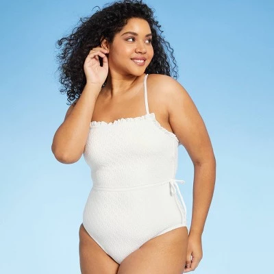 Coupon ✨ Women's Florence Ruffle Edge Eyelet One Piece Swimsuit - Sea Angel White 👏 4 Coupon ✨ Women's Florence Ruffle Edge Eyelet One Piece Swimsuit - Sea Angel White 👏 - Image 2