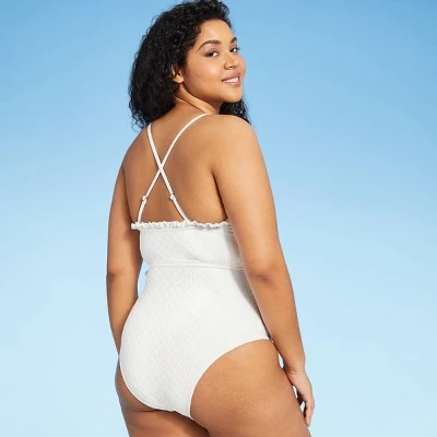 Coupon ✨ Women's Florence Ruffle Edge Eyelet One Piece Swimsuit - Sea Angel White 👏 5 Coupon ✨ Women's Florence Ruffle Edge Eyelet One Piece Swimsuit - Sea Angel White 👏 - Image 3
