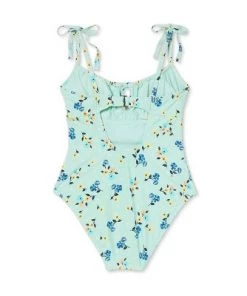 Hot Sale 😀 Women's Tie-Front One Piece Swimsuit - Sea Angel Green 🎉 -Swimsuits Official Site unnamed file 8409