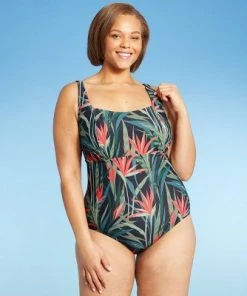 Promo ⌛ Women's Post Mastectomy Square Neck High Coverage One Piece Swimsuit - Kona Sol™ Multi 🔔 -Swimsuits Official Site unnamed file 8448