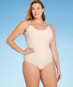 Buy ❤️ Women's Textured Pique Vanilla Latte Ring Hardware Medium Coverage One Piece Swimsuit - Kona Sol™ Ivory XS ⭐ -Swimsuits Official Site unnamed file 8505